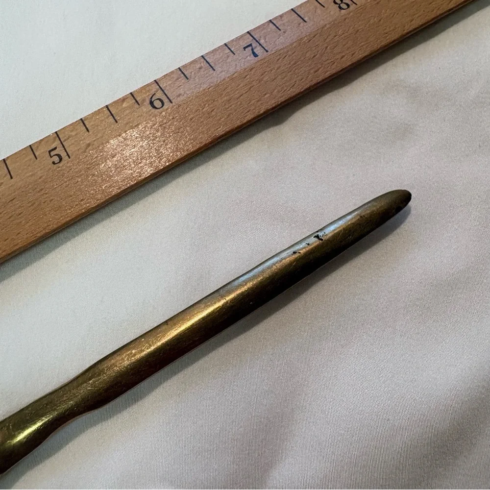 Vintage Ornate Solid Brass Skeleton Key Letter Opener 7.25”